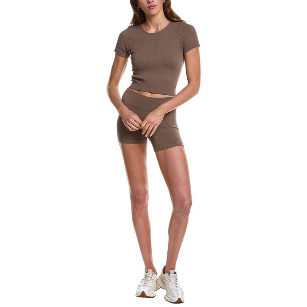 Marion Womens  4In 2Pc Pointelle Seamless Set, Brown